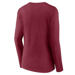 Washington Commanders Women's Logo Team Lockup Long Sleeve V-Neck T-Shirt - Burgundy T-shirts