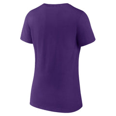 Minnesota Vikings Women's Logo Team Lockup V-Neck T-Shirt - Purple T-shirts