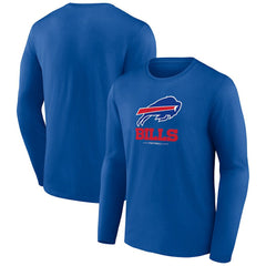 Buffalo Bills Logo Team Lockup Long Sleeve T-Shirt - Royal T-shirts