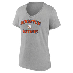 Houston Astros Women's Heart and Soul V-Neck T-Shirt - Gray T-shirts