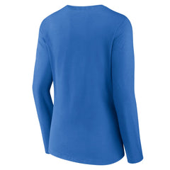 Detroit Lions Women's Logo Team Lockup Long Sleeve V-Neck T-Shirt - Blue T-shirts