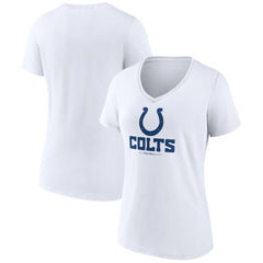 Indianapolis Colts Women's Logo Team Lockup V-Neck T-Shirt - White T-shirts