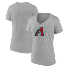Arizona Diamondbacks Women's Official Logo V-Neck T-Shirt - Gray T-shirts