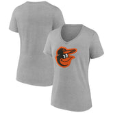 Baltimore Orioles Women's Official Logo V-Neck T-Shirt - Gray T-shirts