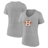 Houston Astros Women's Official Logo V-Neck T-Shirt - Gray T-shirts