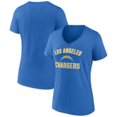 Los Angeles Chargers Women's Victory Arch Team V-Neck T-Shirt - Powder Blue T-shirts