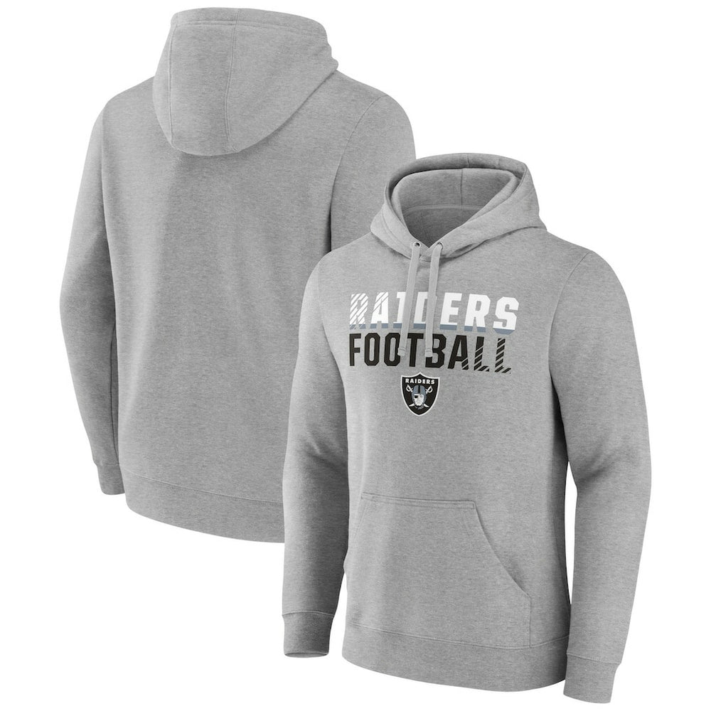 Las Vegas Raiders Team Fade Out Fitted Pullover Hoodie - Heather Gray Hoodies