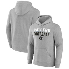 Las Vegas Raiders Team Fade Out Fitted Pullover Hoodie - Heather Gray Hoodies