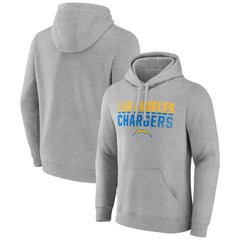 Los Angeles Chargers Team Fade Out Fitted Pullover Hoodie - Heather Gray Hoodies