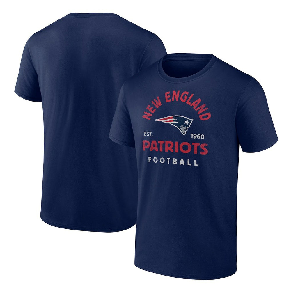 New England Patriots Vintage Arch T-Shirt - Navy T-shirts