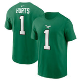 Jalen Hurts Philadelphia Eagles Alternate Player Name & Number T-Shirt - Kelly Green T-shirts
