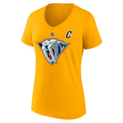 Roman Josi Nashville Predators Fanatics Women's Special Edition 2.0 Name & Number V-Neck T-Shirt - Yellow | US 5079635