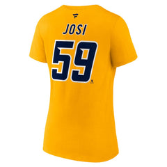 Roman Josi Nashville Predators Fanatics Women's Special Edition 2.0 Name & Number V-Neck T-Shirt - Yellow | US 5079635