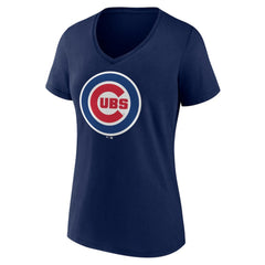 Chicago Cubs Women's Official Logo V-Neck T-Shirt - Navy T-shirts