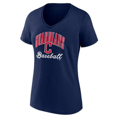 Cleveland Guardians Women's Victory Script Team V-Neck T-Shirt - Navy T-shirts