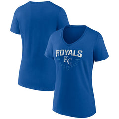 Kansas City Royals Women's Live For It Team V-Neck T-Shirt - Royal T-shirts