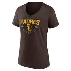 San Diego Padres Women's Live For It Team V-Neck T-Shirt - Brown T-shirts