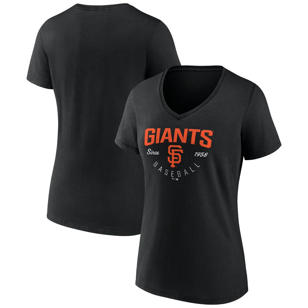 San Francisco Giants Women's Live For It Team V-Neck T-Shirt - Black T-shirts