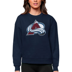 Colorado Avalanche Antigua Women's Team Logo Victory Crewneck Pullover Sweatshirt - Navy | US 5084219