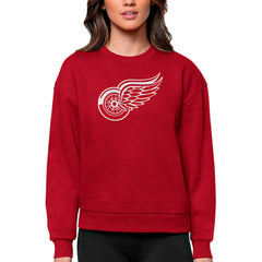 Detroit Red Wings Antigua Women's Team Logo Victory Crewneck Pullover Sweatshirt - Red | US 5084233