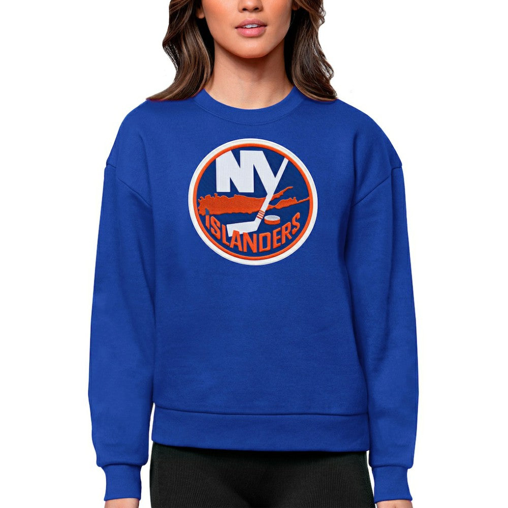 New York Islanders Antigua Women's Team Logo Victory Crewneck Pullover Sweatshirt - Royal | US 5084271