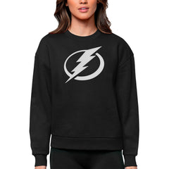 Tampa Bay Lightning Antigua Women's Team Logo Victory Crewneck Pullover Sweatshirt - Black | US 5084302