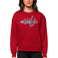 Washington Capitals Antigua Women's Team Logo Victory Crewneck Pullover Sweatshirt - Red | US 5084322