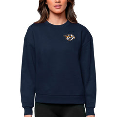 Nashville Predators Antigua Women's Victory Crewneck Pullover Sweatshirt - Navy | US 5084417