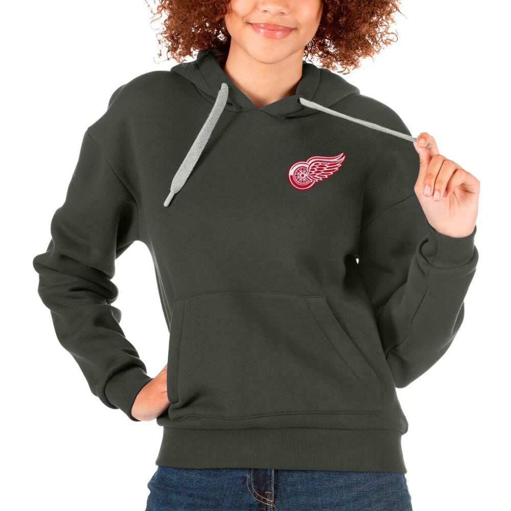 Detroit Red Wings Antigua Women's Victory Pullover Hoodie - Charcoal | US 5084919
