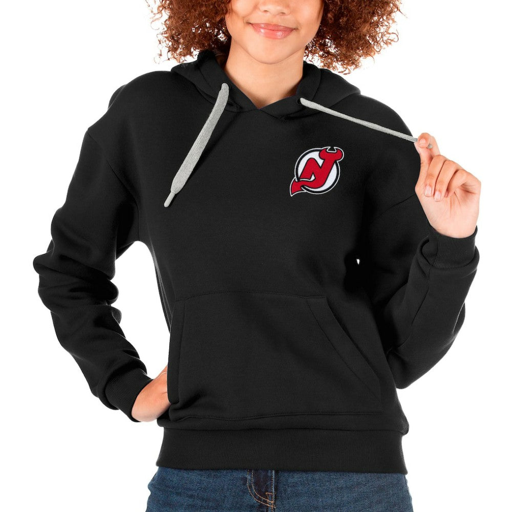 New Jersey Devils Antigua Women's Victory Pullover Hoodie - Black | US 5084958