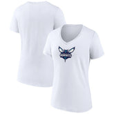 Charlotte Hornets Women's Logo V-Neck T-Shirt White
