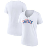 Oklahoma City Thunder Women's Wordmark V-Neck T-Shirt White