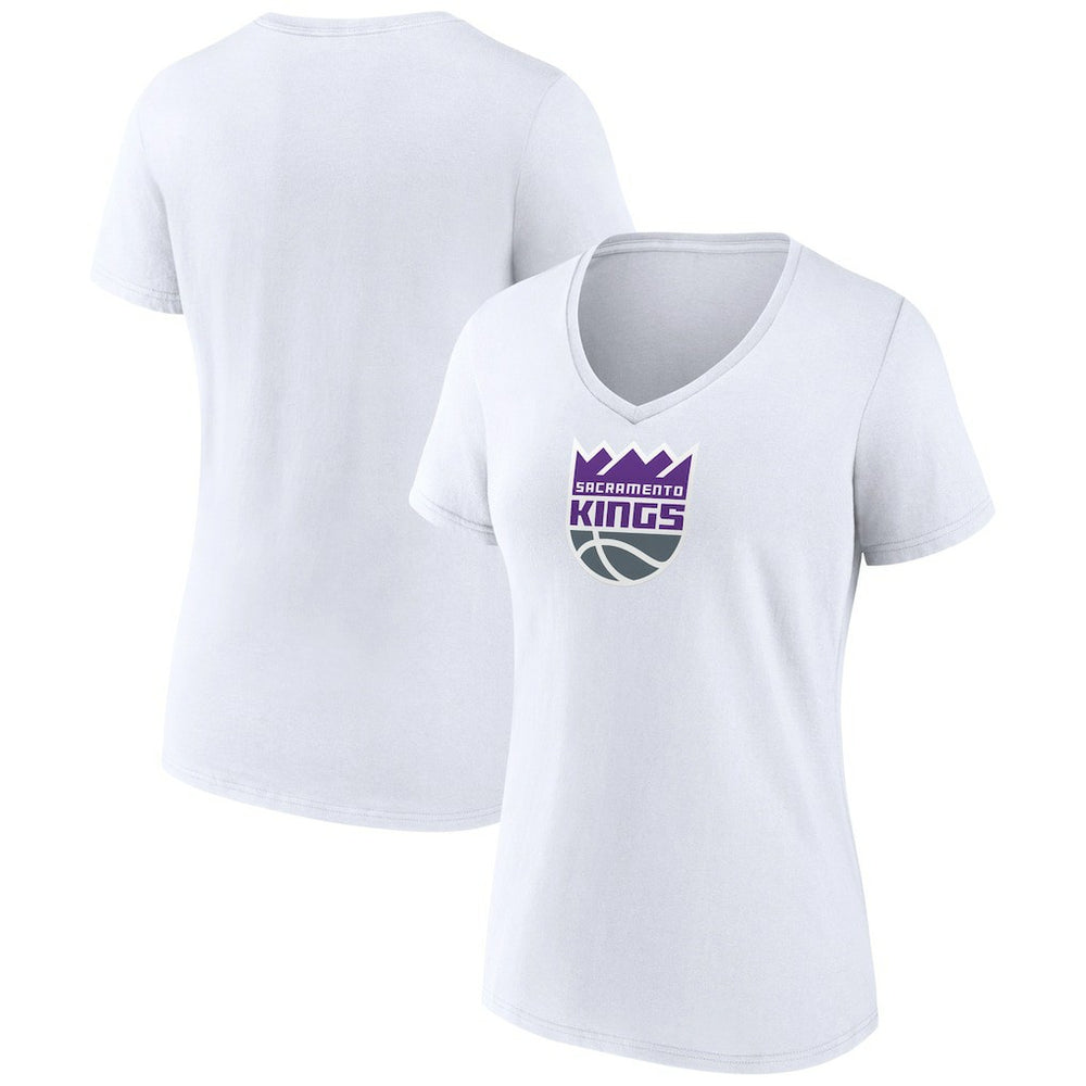 Sacramento Kings Women's Logo V-Neck T-Shirt White