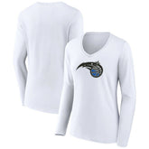 Orlando Magic Women's Logo Long Sleeve V-Neck T-Shirt White