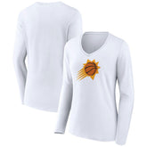 Phoenix Suns Women's Logo Long Sleeve V-Neck T-Shirt White outlet