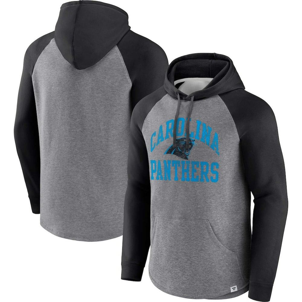 Carolina Panthers Favorite Arch Raglan Pullover Hoodie - Heather Gray Hoodies