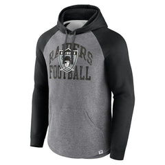 Las Vegas Raiders Favorite Arch Raglan Pullover Hoodie - Heather Gray Hoodies