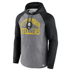 Pittsburgh Steelers Favorite Arch Raglan Pullover Hoodie - Heather Gray Hoodies