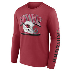 Arizona Cardinals Helmet Platform Long Sleeve T-Shirt - Cardinal T-shirts