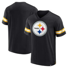 Pittsburgh Steelers Jersey Tackle V-Neck T-Shirt - Black T-shirts