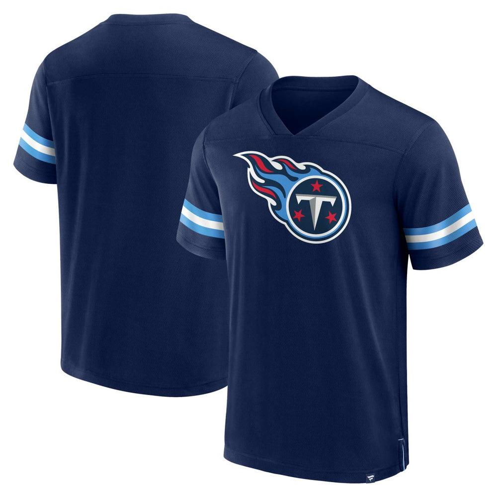 Tennessee Titans Jersey Tackle V-Neck T-Shirt - Navy T-shirts