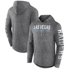 Las Vegas Raiders Pill Stack Long Sleeve Hoodie T-Shirt - Heather Charcoal Hoodies