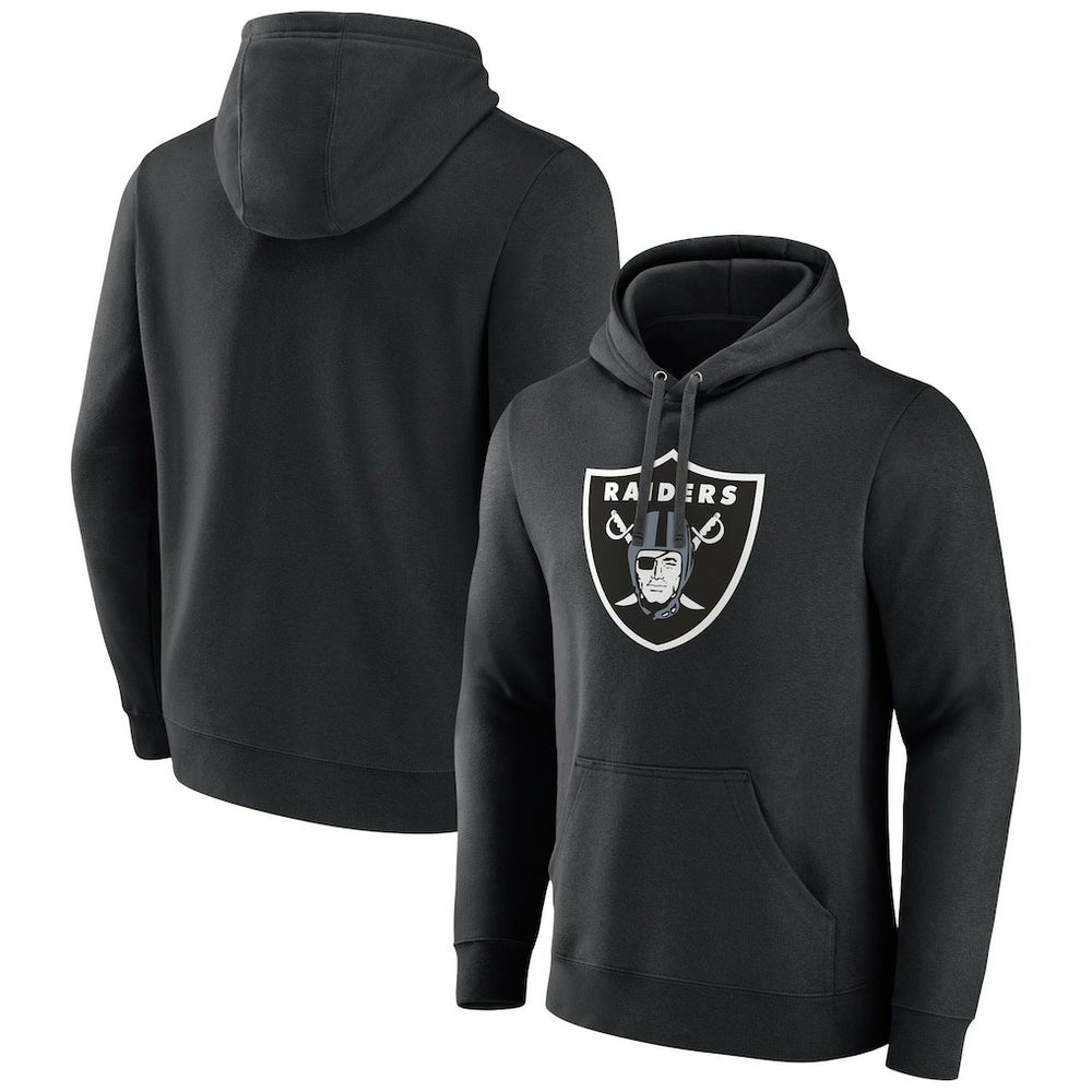 Las Vegas Raiders Primary Logo Fleece Pullover Hoodie - Black Hoodies