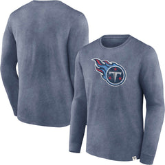 Tennessee Titans Washed Primary Long Sleeve T-Shirt - Heather Navy T-shirts
