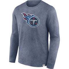 Tennessee Titans Washed Primary Long Sleeve T-Shirt - Heather Navy T-shirts