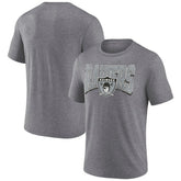 Las Vegas Raiders Warped Block Tri-Blend T-Shirt - Heather Gray T-shirts