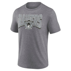 Las Vegas Raiders Warped Block Tri-Blend T-Shirt - Heather Gray T-shirts