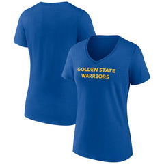 Golden State Warriors Women's Wordmark V-Neck T-Shirt Royal outlet