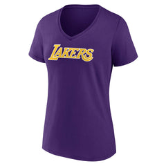 Los Angeles Lakers Women's Wordmark V-Neck T-Shirt Purple outlet