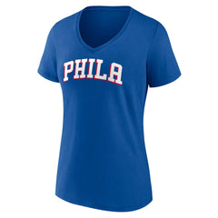Philadelphia 76ers Women's Wordmark V-Neck T-Shirt Royal